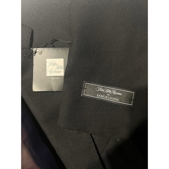 New Samuelsohn Blazer 40R Solid Black Sport Jacket Honeycomb Super 130s - Picture 15 of 16